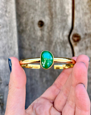 Malachite & Gold Alchemia Cuff Bracelet W55