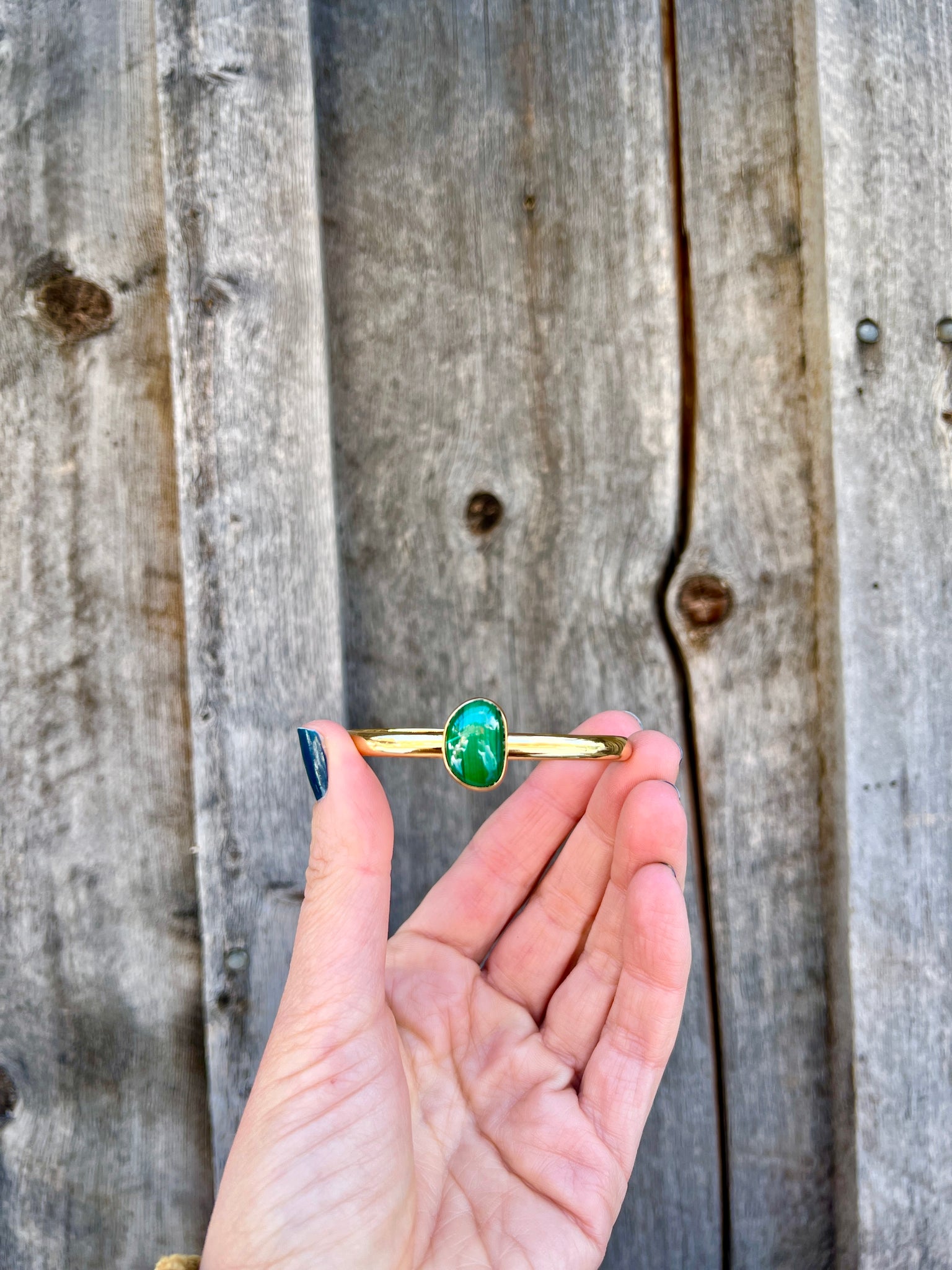 Malachite & Gold Alchemia Cuff Bracelet W55