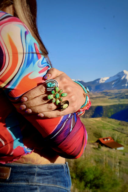 Rainbow Connection Ring Gold Alchemia & Varascite