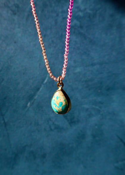 Hot Pink Dainty Turquoise Choker Necklace