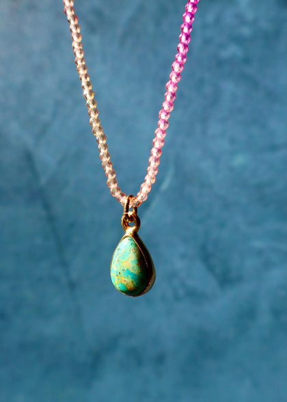Hot Pink Dainty Turquoise Choker Necklace