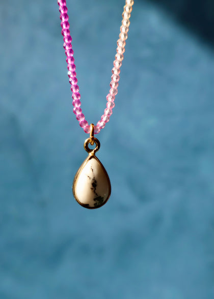 Hot Pink Dainty White Buffalo Choker Necklace