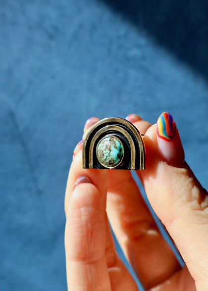 Rainbow Connection Ring Gold Alchemia & Turquoise
