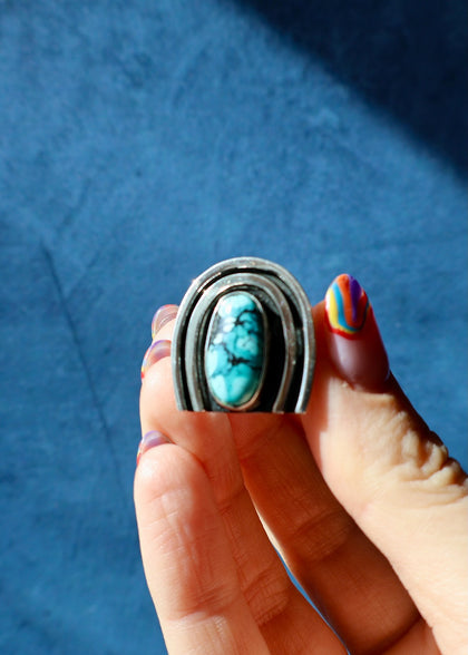 Rainbow Connection Ring Sterling Silver & Turquoise