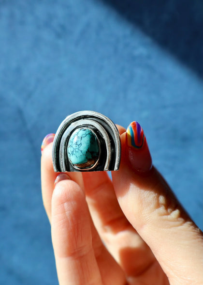 Rainbow Connection Ring Sterling Silver & Turquoise