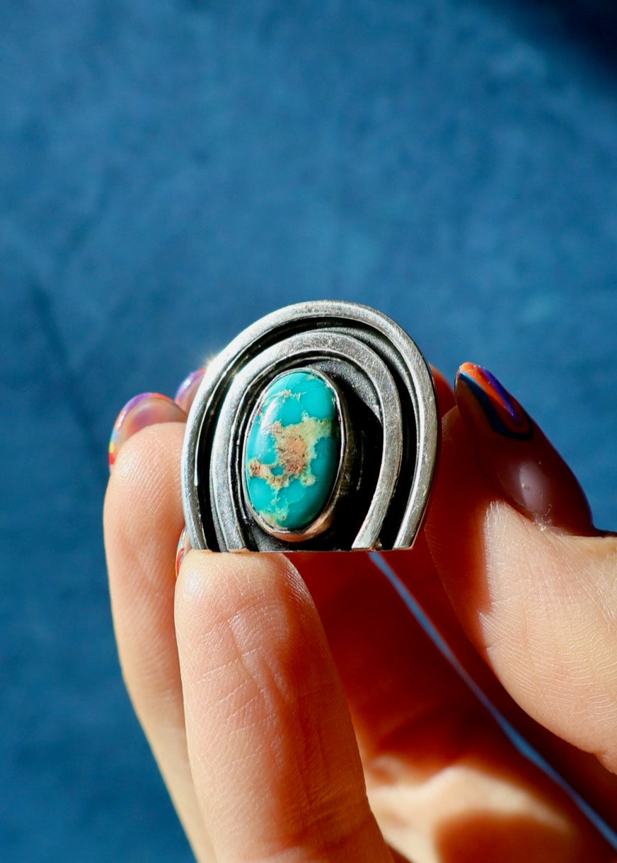 Rainbow Connection Ring Sterling Silver & Turquoise RC22