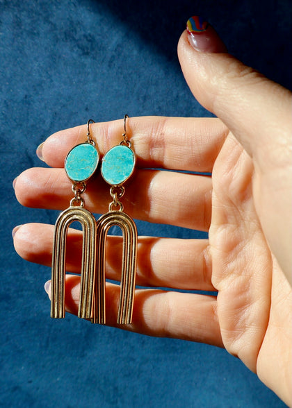 Rainbow Connection Earrings Turquoise