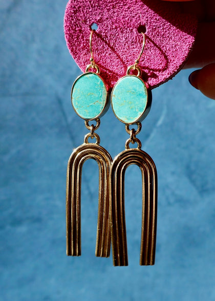 Rainbow Connection Earrings Turquoise
