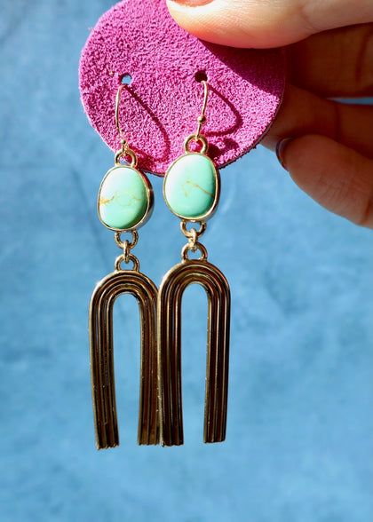 Rainbow Connection Earrings Turquoise
