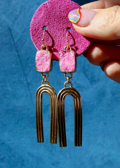Rainbow Connection Earrings Cobtalo Calcite