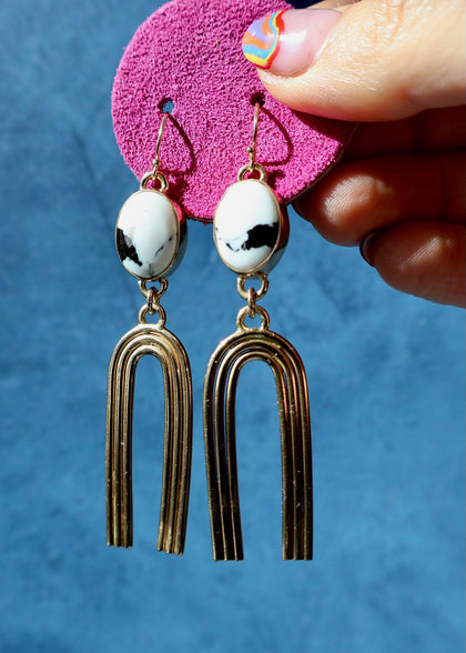 Rainbow Connection Earrings White Buffalo