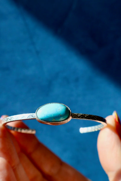 Turquoise & Sterling Stacker Bracelet