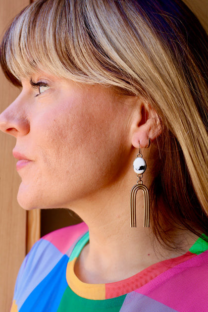 Rainbow Connection Earrings White Buffalo