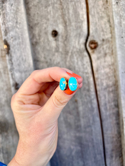 Blue Ridge Turquoise & Gold Alchemia Stud Earring