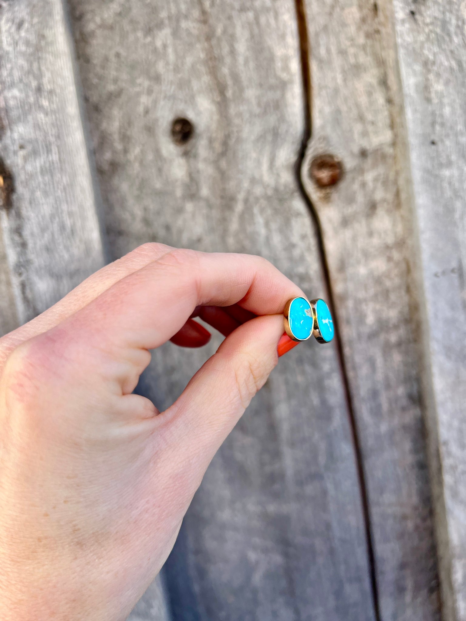 Blue Ridge Turquoise & Gold Alchemia Stud Earring W62