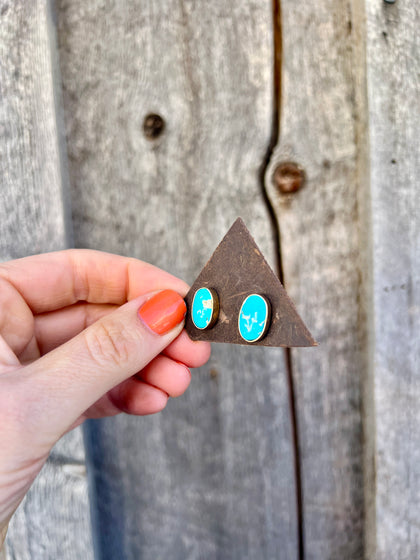 Blue Ridge Turquoise & Gold Alchemia Stud Earring