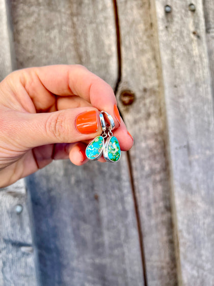 Sonoran Gold & Sterling SIlver Dainty Hoop Huggie Earring