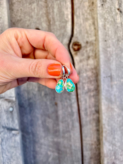 Sonoran Gold & Sterling SIlver Dainty Hoop Huggie Earring