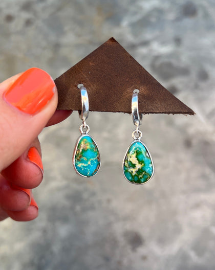 Sonoran Gold & Sterling SIlver Dainty Hoop Huggie Earring