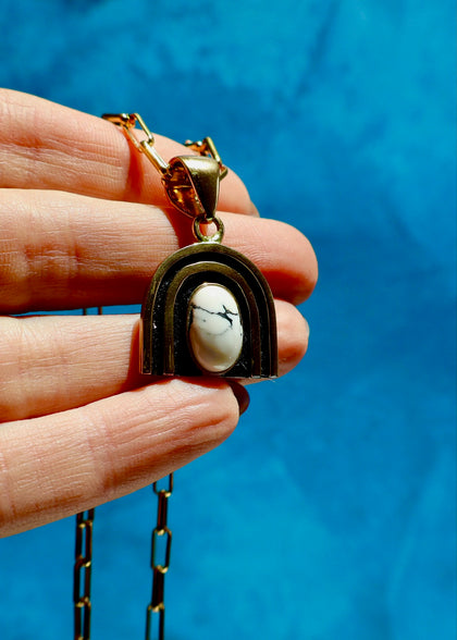 Rainbow Connection White Buffalo Pendant on paperclip chain