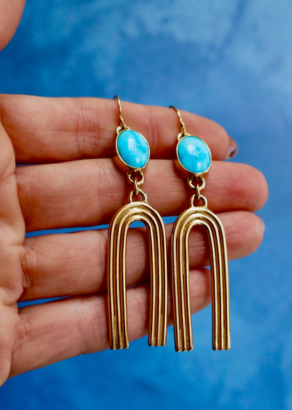 Rainbow Connection Earrings Turquoise