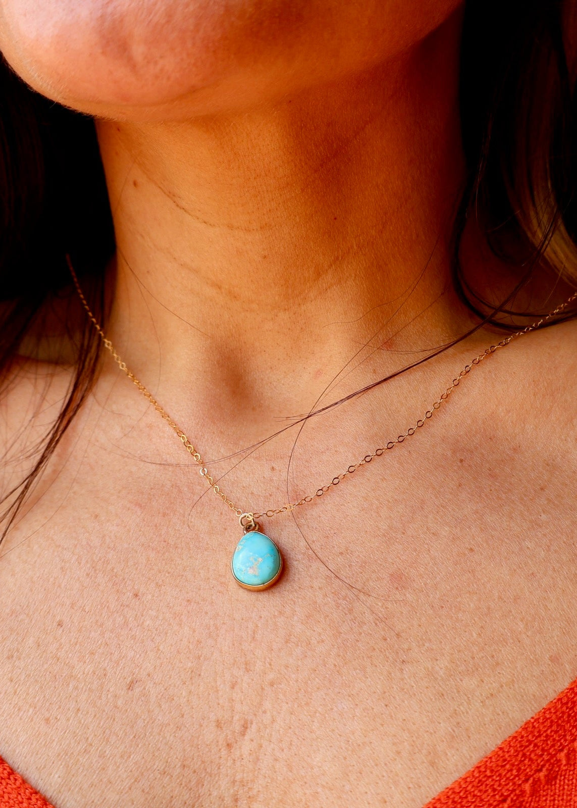 Sonoran Gold Turquoise Dainty Necklace RC68