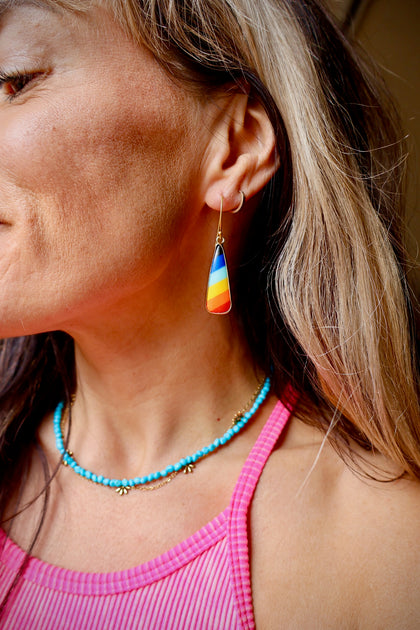 Rainbow Earrings Vintage Pool Ball