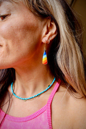 Rainbow Earrings Vintage Pool Ball DT13