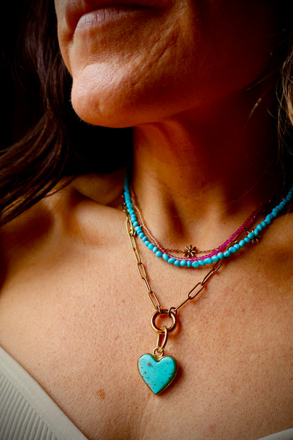 Charm Necklace With Front Clasp