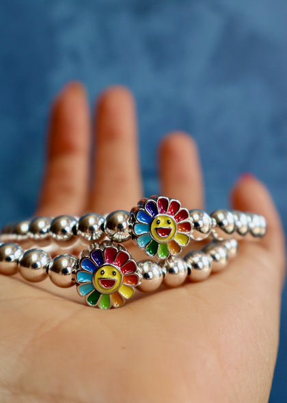 Colleen's Happy Go Lucky Stretch Bracelet Sterling Silver