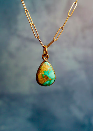 Sonoran Gold Dainty Necklace on Gold Fill Paperclip Chain DT55