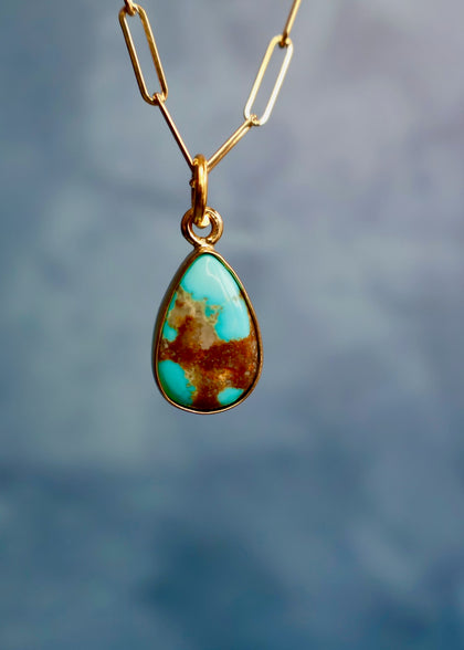 Sonoran Gold Dainty Necklace on Gold Fill Paperclip Chain