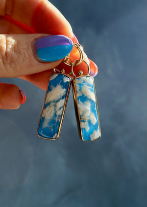 & Cloud Plume Agate Convertible Hoop Earrings DT6