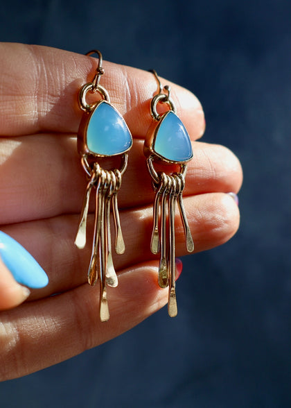 Chalcedony Fringe Earrings