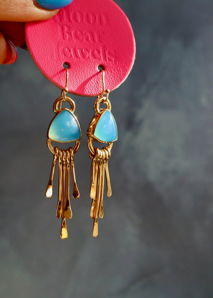Chalcedony Fringe Earrings