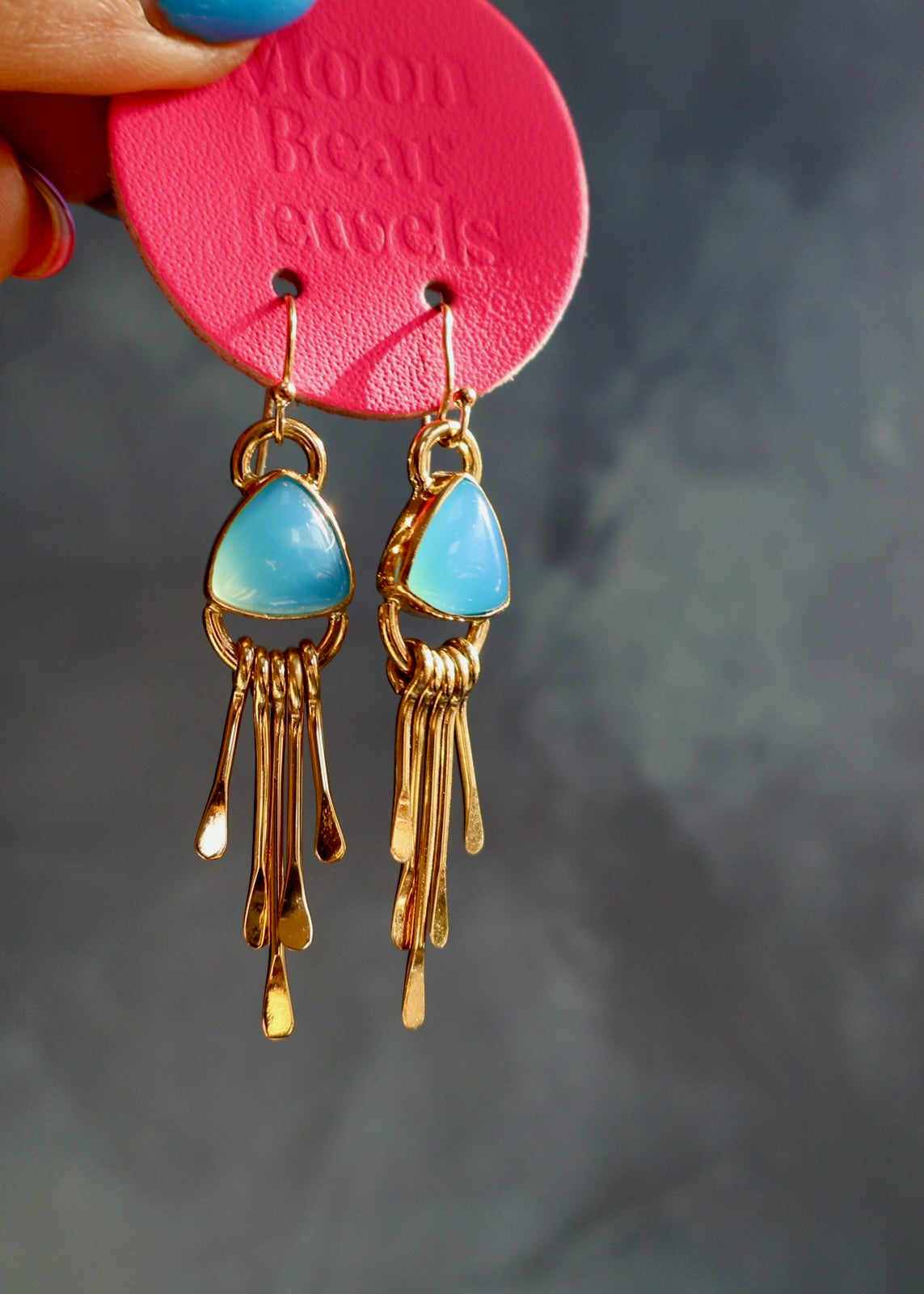 Chalcedony Fringe Earrings DT3