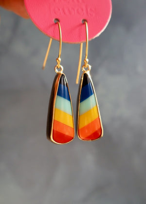 Rainbow Earrings Vintage Pool Ball DT13