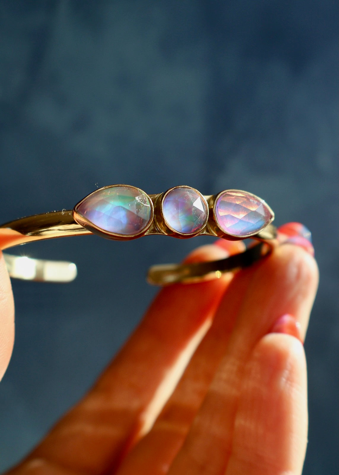 Aurora Opal Striple Stone Cuff Bracelet DT20