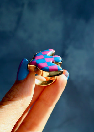 Day Tripper Bird Ring Gold Alchemia & Vintage Pool Ball DT34