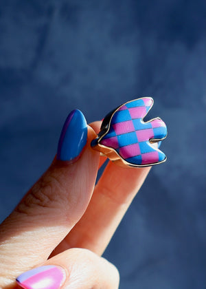 Day Tripper Bird Ring Gold Alchemia & Vintage Pool Ball DT34