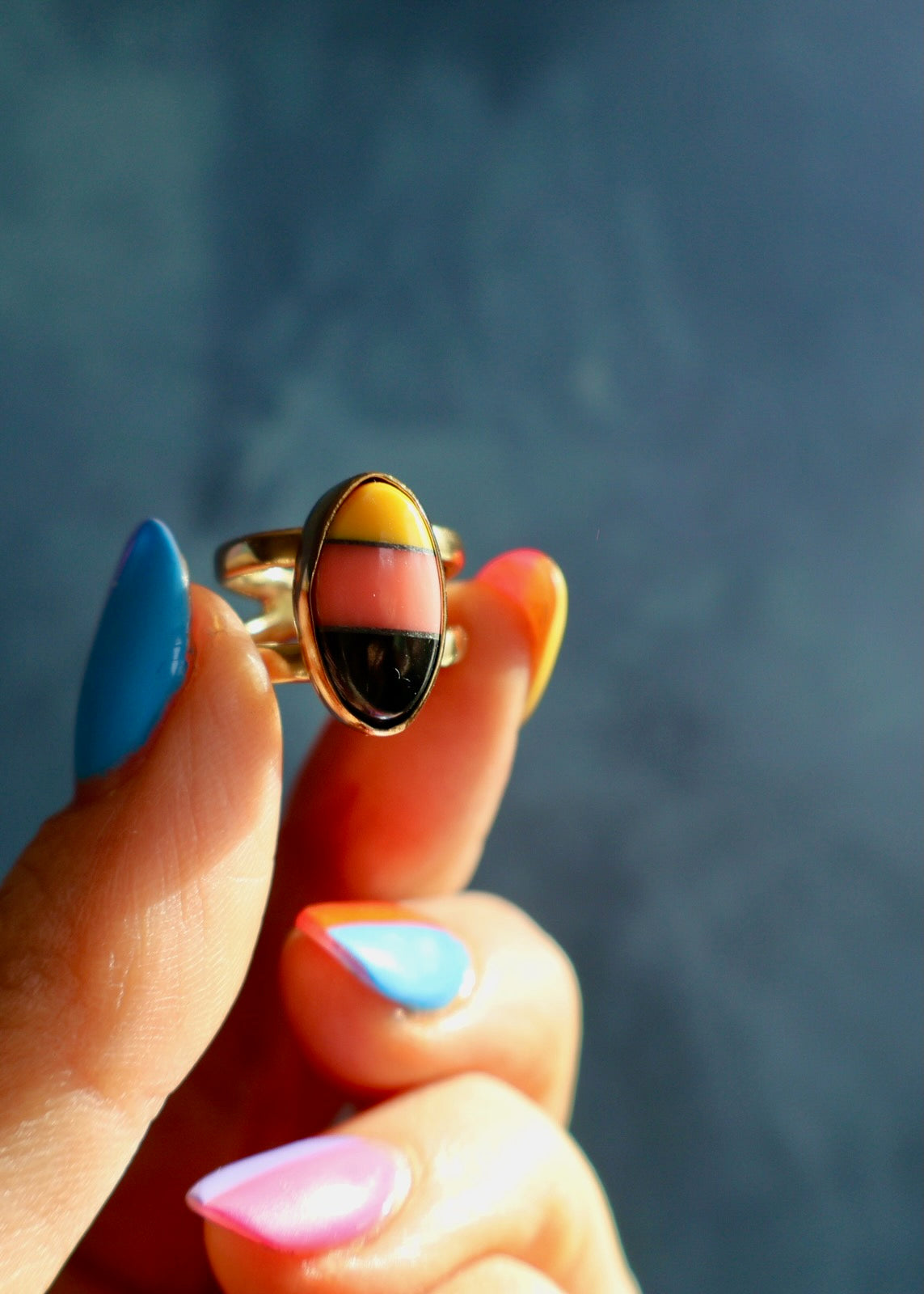 Vintage Pool Ball Double Band Adjustable Ring  DT43