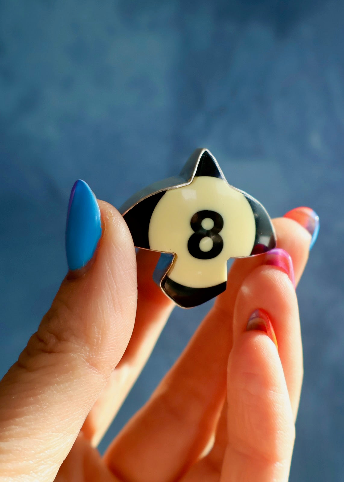 Magic 8 Vintage Pool Ball Double Bird Ring in Sterling Silver DT44