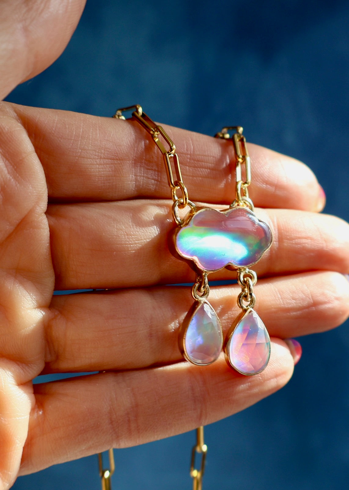 Rain Drops Necklace Aurora Opal DT49