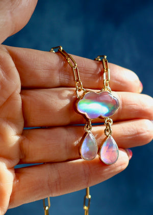Rain Drops Necklace Aurora Opal DT49