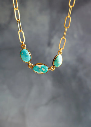 Blue Ridge Turquoise Triple Stone Necklace DT53