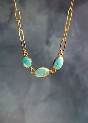 Blue Ridge Turquoise Triple Stone Necklace DT54
