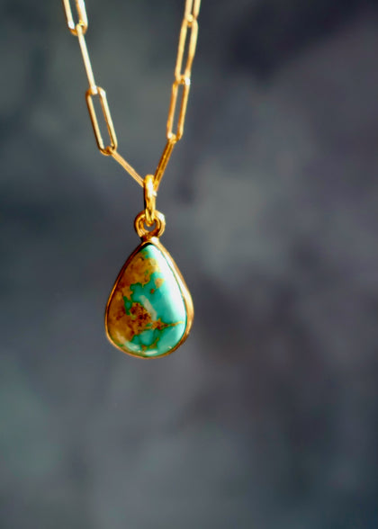 Sonoran Gold Dainty Necklace on Gold Fill Paperclip Chain