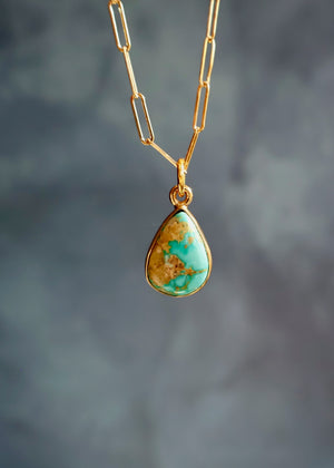 Sonoran Gold Dainty Necklace on Gold Fill Paperclip Chain DT55