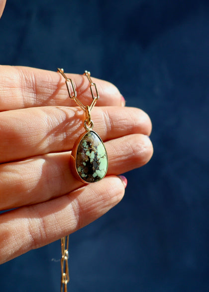 Sonoran Gold Dainty Necklace on Gold Fill Paperclip Chain