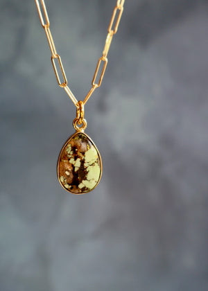 Sonoran Gold Dainty Necklace on Gold Fill Paperclip Chain DT56
